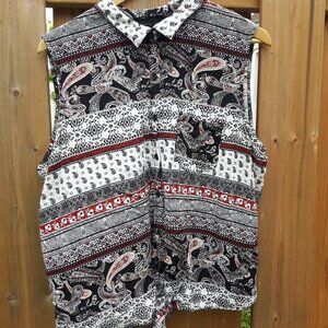 Mandy Evans Paisley tie Top XL Cowgirl top